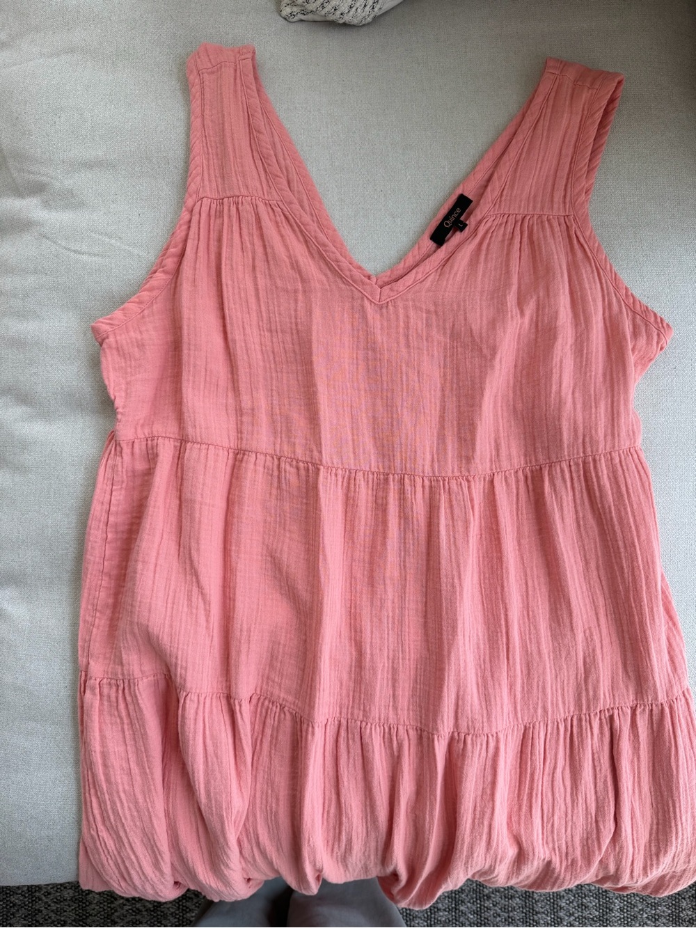 Quince Organic Cotton Tiered Maxi
Dress - Blush